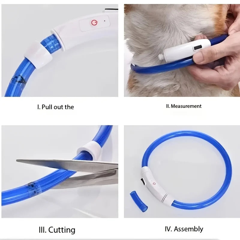 Pet Dog LED Light Collar Luminous Anti-Lost Dog Collar USB Rechargeable Dog Necklace Collar LckyPet™