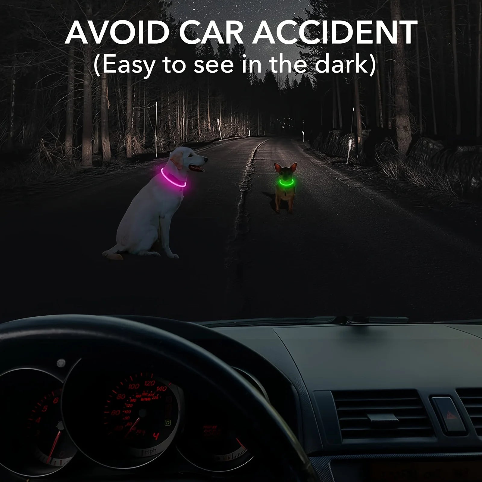 Pet Dog LED Light Collar Luminous Anti-Lost Dog Collar USB Rechargeable Dog Necklace Collar LckyPet™