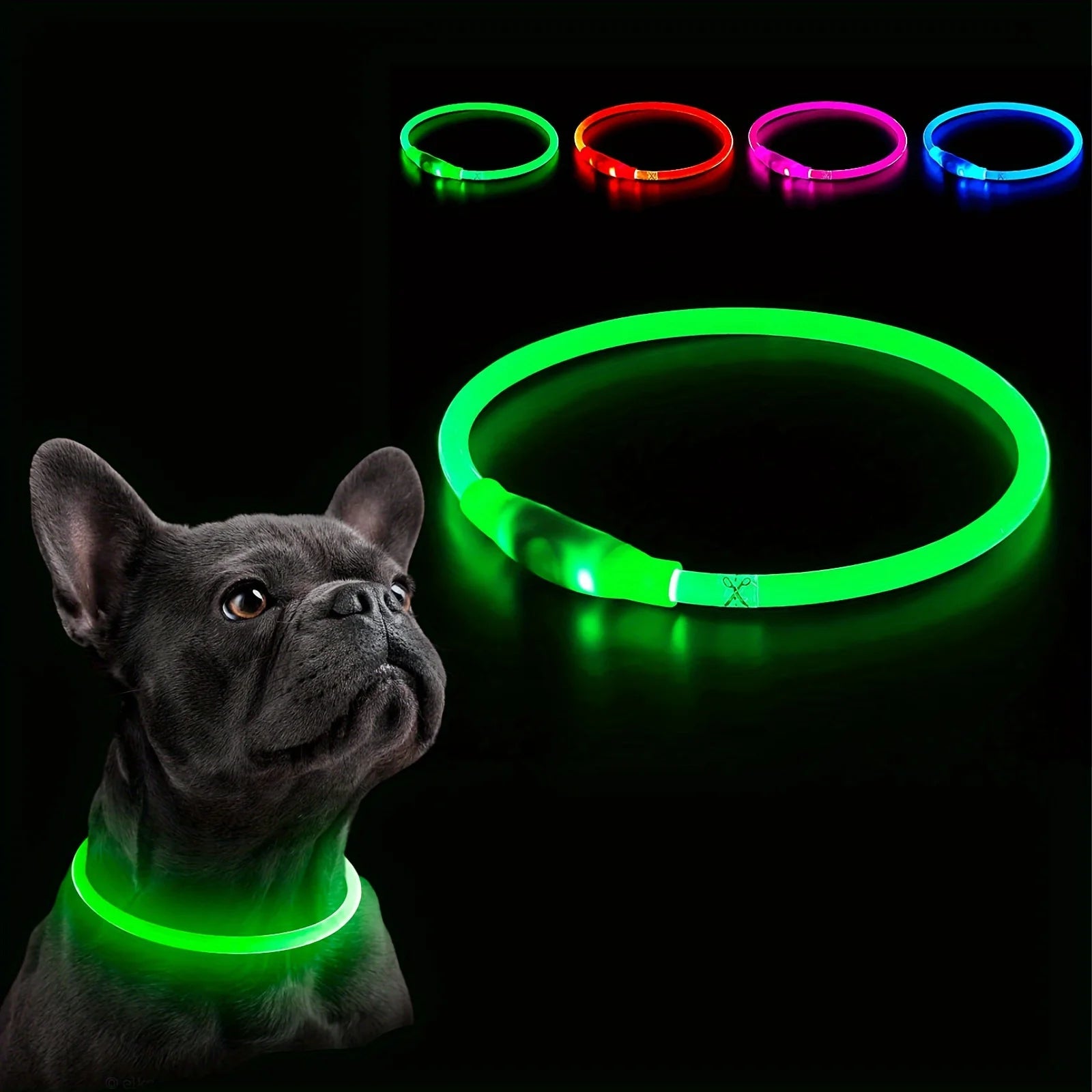 Pet Dog LED Light Collar Luminous Anti-Lost Dog Collar USB Rechargeable Dog Necklace Collar LckyPet™