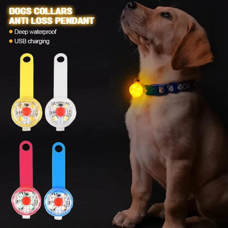 Dog collar, loss collar, weatherproof LED safety light, USB rechargeable LED light collar, dog, cat, pet LckyPet™