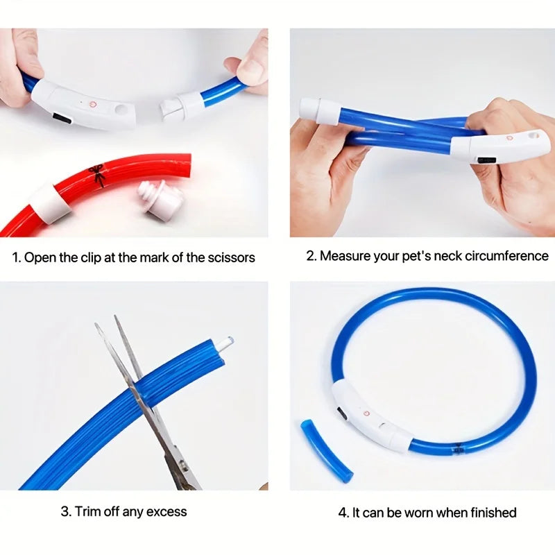 Pet Dog LED Light Collar Luminous Anti-Lost Dog Collar USB Rechargeable Dog Necklace Collar LckyPet™