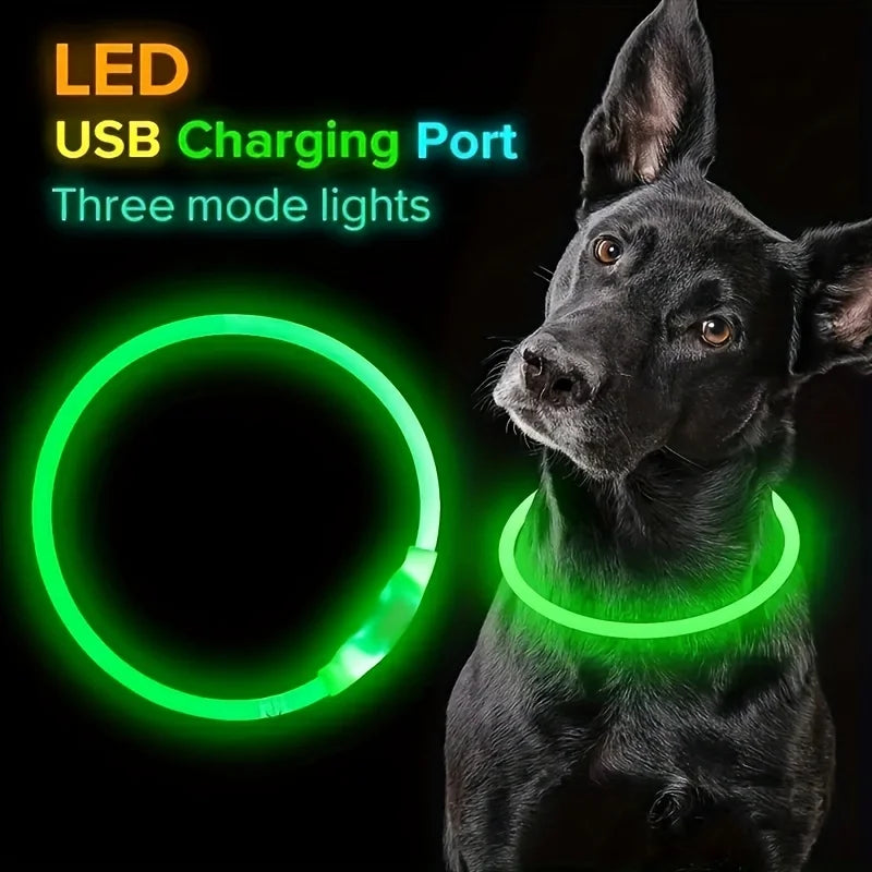 Pet Dog LED Light Collar Luminous Anti-Lost Dog Collar USB Rechargeable Dog Necklace Collar LckyPet™