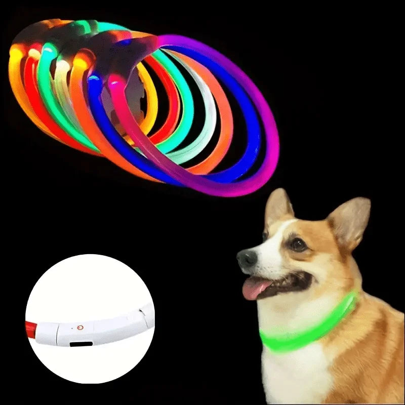 Pet Dog LED Light Collar Luminous Anti-Lost Dog Collar USB Rechargeable Dog Necklace Collar LckyPet™
