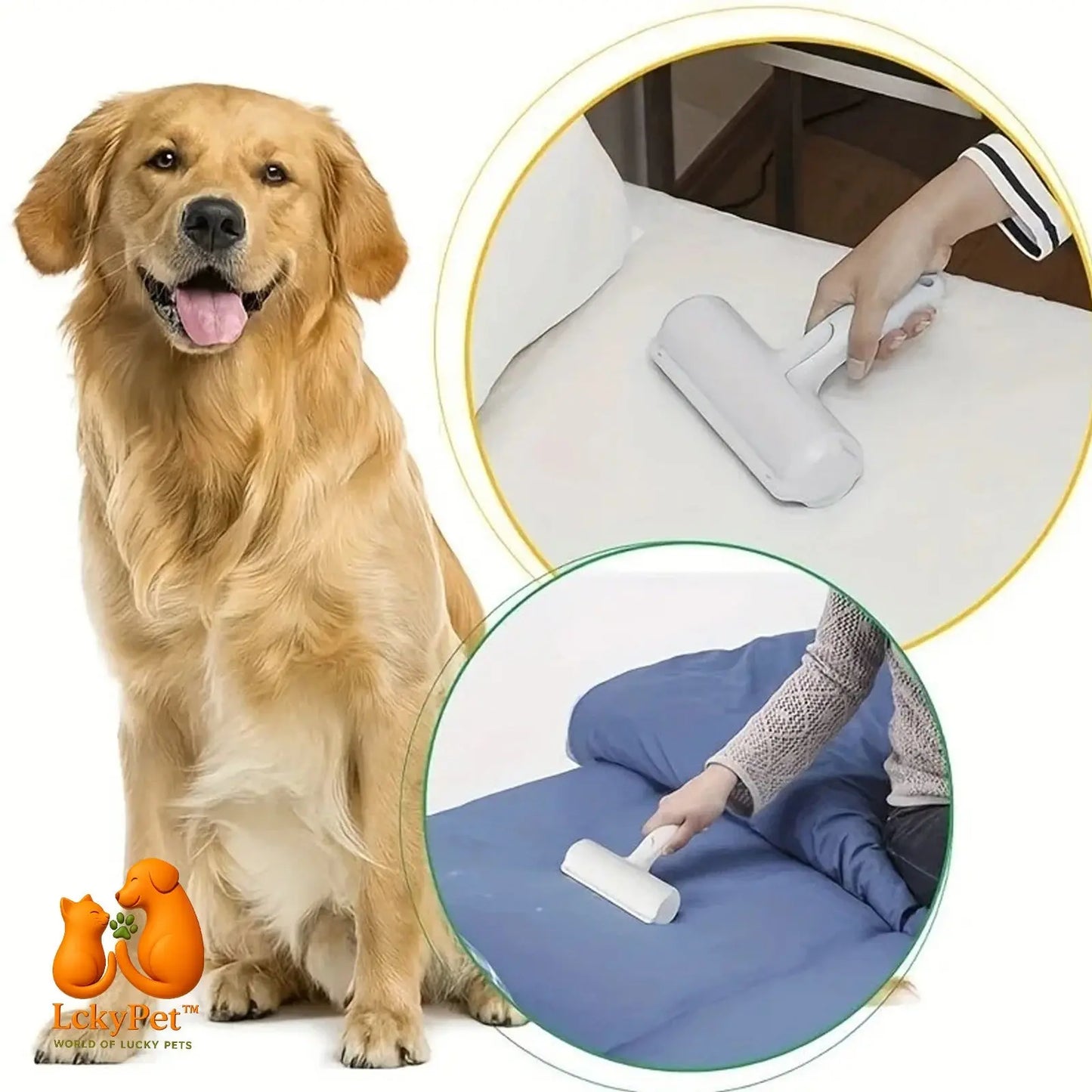 Pet Hair Remover Roller – Self-Cleaning Dog & Cat Fur Removal Tool by LckyPet™ LckyPet™