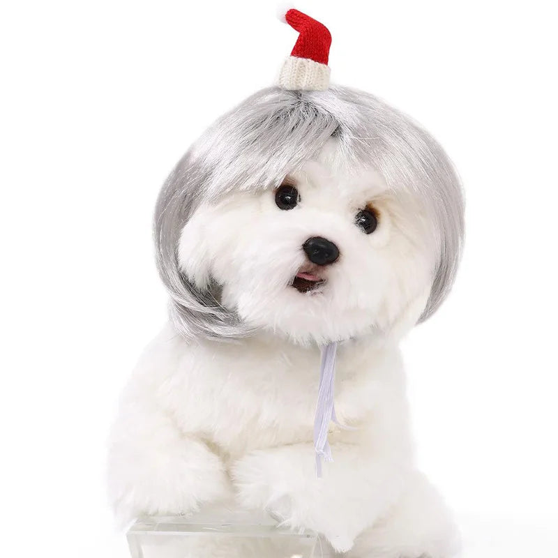 Pet Wig Dog And Cat Spoof Wig Pet Supplies Christmas Pet Accessories Curly Hair Straight Hair Diy Hand Woven Hair Wig Accessorie LckyPet™