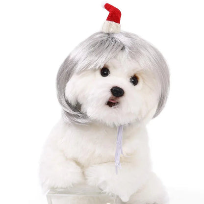 Pet Wig Dog And Cat Spoof Wig Pet Supplies Christmas Pet Accessories Curly Hair Straight Hair Diy Hand Woven Hair Wig Accessorie LckyPet™