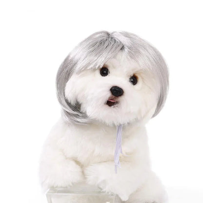 Pet Wig Dog And Cat Spoof Wig Pet Supplies Christmas Pet Accessories Curly Hair Straight Hair Diy Hand Woven Hair Wig Accessorie LckyPet™