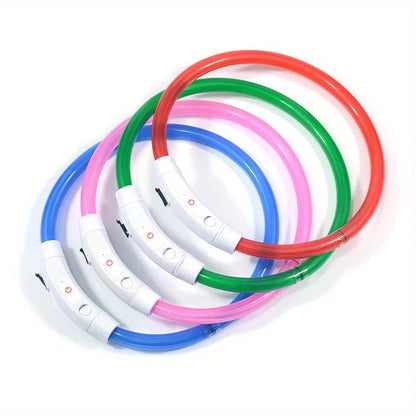 Pet Dog LED Light Collar Luminous Anti-Lost Dog Collar USB Rechargeable Dog Necklace Collar LckyPet™