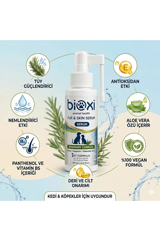 Bioxi Fur & Skin Serum 100 ml Kedi & Köpek Tüy ve Cilt Bakım Serumu LckyPet™